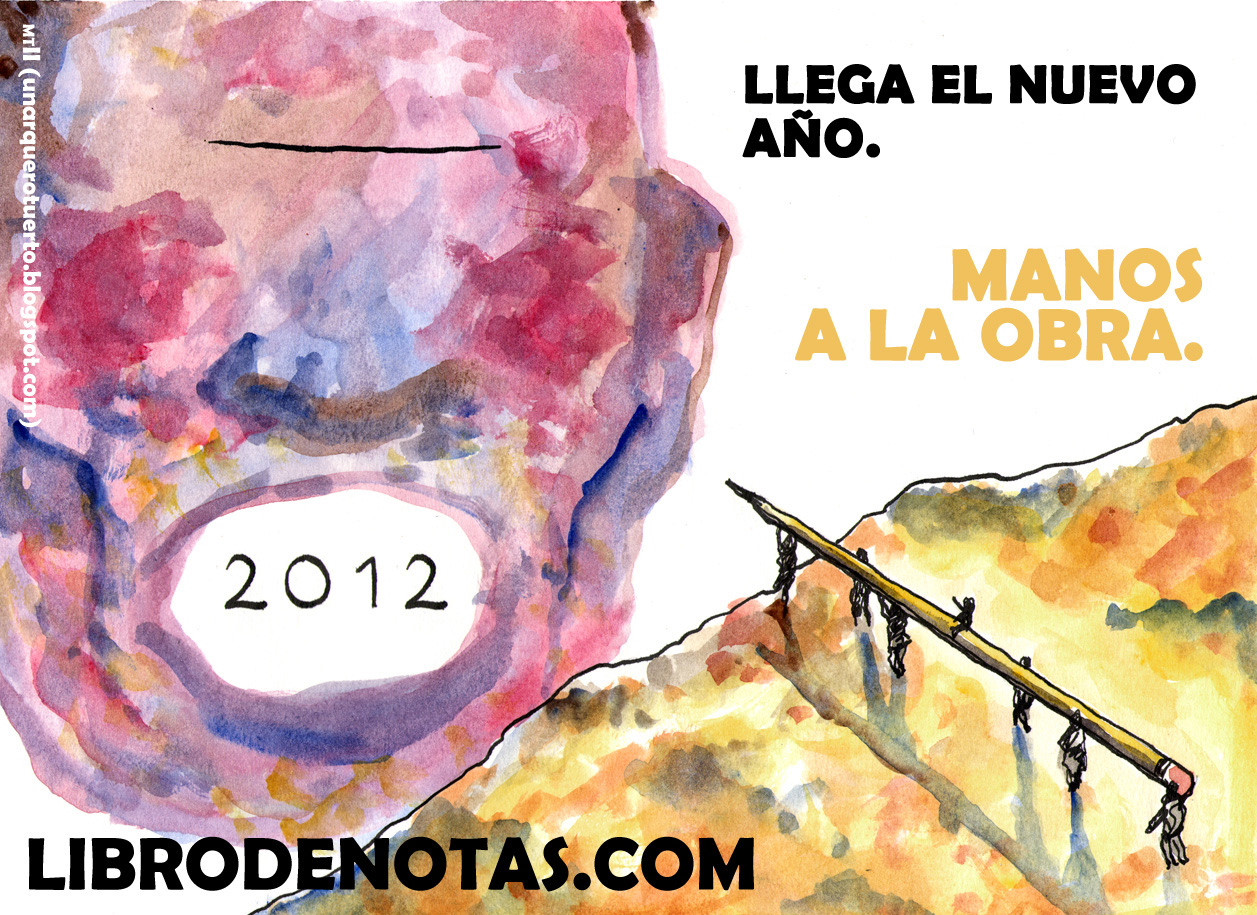 Feliz 2012 - ilustración de Mario Trigo